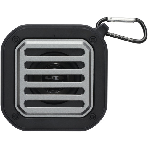 Altavoz solar Bluetooth IPX5 de 3W con mosquetón en plástico reciclado con certificación RCS "Solo" 