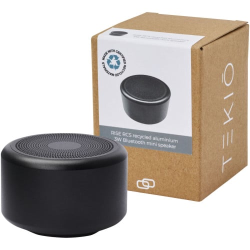  Minialtavoz Bluetooth® de aluminio reciclado de 3 w con certificación RCS  "Rise" 