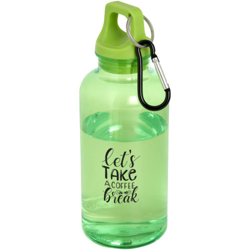 Bidón de 400 ml de plástico reciclado con mosquetón y certificación RCS "Oregon"