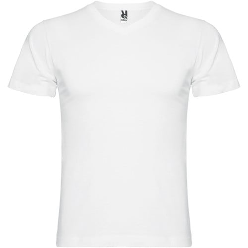 Camiseta de cuello de pico de manga corta para hombre "Samoyedo"