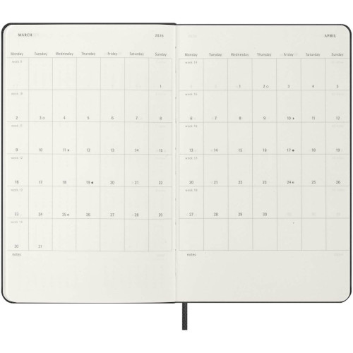 Agenda diaria de 12 meses con tapa dura "Moleskine"