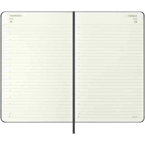 Agenda diaria de 12 meses con tapa dura "Moleskine"
