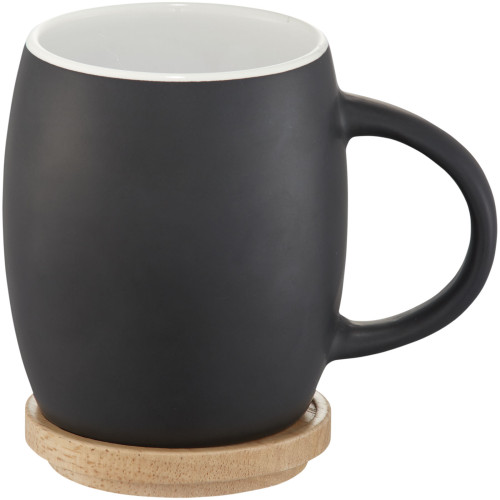 Taza de cerámica de 400 ml con base de madera "Hearth"