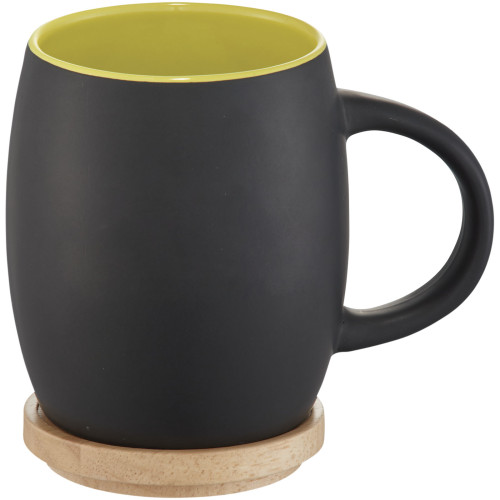 Taza de cerámica de 400 ml con base de madera "Hearth"