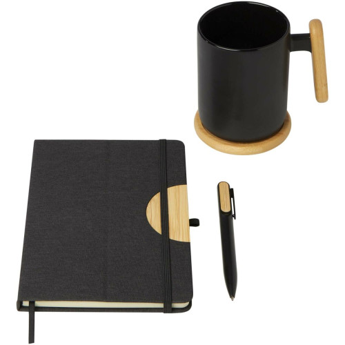 Set de regalo con libreta de tapa dura A5 y bolígrafo "Laura" (tinta negra)